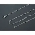 Premium 304 stainless steel flat link chain necklace with secure lobster clasp finish - Cable Chain / 2mm Width (50cm) / Silver