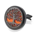 30mm Tree of Life car aromatherapy vent clip in black finish with orange felt pad - Tree of Life / Vent Clip Only / Black