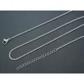 304 stainless steel silver box chain necklace with lobster clasp and extender - Square Pearl Chain / 2mm Wide (55+5cm) / Silver
