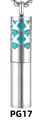 316L roestvrijstalen parfumflesje diffuser ketting met blauwe sponskussen inzet - Visschubpatroon Stijl (PG17) / Hanger + Katoenen Kern / Zwart