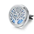 316L stainless steel car aromatherapy vent clip with Tree of Life design and blue pad - Tree of Life / Vent Clip Only / Silver