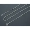 Polished 60cm 304 stainless steel rolo chain necklace for pendants in silver tone - Round Pearl Chain / 2.5mm Wide (60cm) / Silver