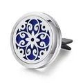 316L stainless steel car aromatherapy diffuser vent clip with blue felt pad - Window Decorations / Vent Clip Only / Silver