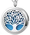 Collar de aromaterapia Árbol de la Vida con almohadilla azul en acabado plateado - Árbol de la Vida 4