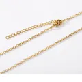 Cadena de collar de eslabones O de acero inoxidable bañada en oro de 18K premium - 45cm Largo 1mm Ancho / Dorado