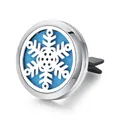 Detailed view of stainless steel snowflake hollow aromatherapy car vent clip holder - Snowflake Style 4 (00)