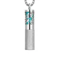 Collana per aromaterapia in acciaio inox con ciondolo floreale traforato color petrolio - Stile a Motivo di Nuvola Traforato (39) / Ciondolo + Nucleo in Cotone di Ricambio / Colore acciaio