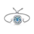 25mm stainless steel aromatherapy locket bracelet with lotus design and blue pad - Lotus (6)