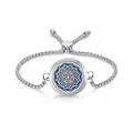 Stainless steel aromatherapy diffuser bracelet with 25mm locket and slider clasp - Mandala (12)