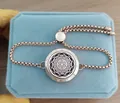 Close-up of rose gold diffuser bracelet with mandala pattern on blue velvet box - Mandala / 25mm Rose Gold (10 Cotton Pads)