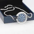 Adjustable 25mm stainless steel aromatherapy locket bracelet with floral cutout design - Flower (19)