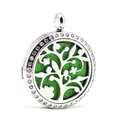 Colgante relicario de aromaterapia árbol de la vida de acero inoxidable con pedrería - Estilo Árbol de la Vida (002) / 30mm (Colgante Solo)