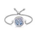 25mm stainless steel tree of life aromatherapy diffuser bracelet with blue felt pad - Tree of Life (1)