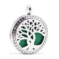 Collar con colgante de aromaterapia Árbol de la Vida en acero inox con almohadilla. - Estilo Árbol de la Vida (006) / 30mm (Colgante Solo)