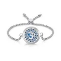 Adjustable 25mm stainless steel aromatherapy diffuser bracelet with blue felt pad - 3D Symbol (15)