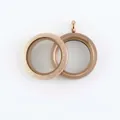 Frosted rose gold stainless steel glass locket pendant with screw cap closure - 25mm / Matte Rose Gold