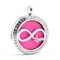 Relicario de aromaterapia de acero inoxidable con almohadilla rosa y símbolo infinito Love - Estilo de Amor Infinito (023) / Colgante de 30mm Solamente (Sin Cadena)