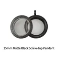 High quality 25mm frosted black stainless steel screw-on floating glass locket pendant - 25mm / Frosted Black
