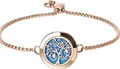 Rose gold aromatherapy bracelet with tree of life diffuser and blue felt pad - Tree of Life / 25mm Rose Gold (10 Cotton Pads)