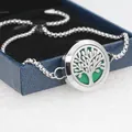 Adjustable stainless steel 25mm tree of life aromatherapy diffuser bracelet for essential oils - Tree (21)