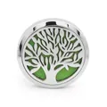 38mm tree of life stainless steel car aromatherapy diffuser vent clip with green pad - Tree of Life (01) / Double-layer Base