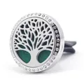 Tree of Life stainless steel car aromatherapy vent clip with rhinestones and green pad - 03