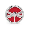 38mm stainless steel aromatherapy car vent clip with dragonfly design and red felt pad - Single-layer Base / 06 Dragonfly