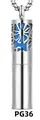 Zilveren roestvrijstalen aromatherapie ketting met blauwe diffuser pad PG36 - Bloemenpatroon Stijl (PG36) / Hanger + Katoenen Kern / Zwart