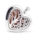Hartvormige roestvrijstalen aromatherapie-locket met levensboom-holteontwerp. - Levensboom Stijl (H018) / Alleen Hanger