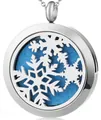 Collana per aromaterapia in acciaio inossidabile con fiocco di neve e feltro blu - Fiocco di Neve (078) / solo ciondolo