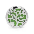 38mm large stainless steel aromatherapy car vent clip with green Tree of Life hollow design - Single-layer Base / 07 Flowering Trees