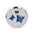 38mm silver stainless steel car aromatherapy vent clip with blue butterfly felt insert - Single-layer Base / 08 Three Butterflies