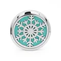 38mm stainless steel car aromatherapy vent clip with snowflake and teal felt pad - Snowflake (10) / Single-layer Base
