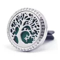 Tree of life stainless steel car aromatherapy vent clip with rhinestones and green pad - 08