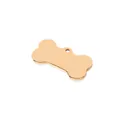 Mirror-polished bone-shaped stainless steel dog tag in rose gold finish for DIY engraving - Rose Gold
