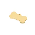 Premium gold bone-shaped stainless steel pet ID tag with a mirror polished finish - Gold