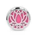 38mm stainless steel car aromatherapy vent clip diffuser with pink felt pad lotus design - Single-layer Base / 12 Lotus Lotus