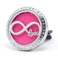 30mm stainless steel car vent clip diffuser with rhinestones and Love infinity design - 11