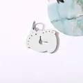 Mirror polished stainless steel baby footprint pendant charm for DIY jewelry making - Steel