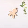 Mirror polished rose gold stainless steel cartoon boy charm pendant for DIY necklace - Rose Gold