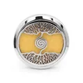 38mm stainless steel aromatherapy car vent clip with tree of life design and yellow pad - Single-layer Base / 15