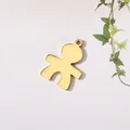 Mirror polished golden stainless steel cartoon boy charm pendant for DIY necklace - Gold
