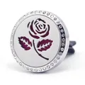 30mm stainless steel car vent aromatherapy clip with rose design and rhinestones - 15