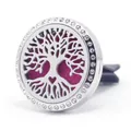 30mm stainless steel tree of life car diffuser vent clip with magenta felt pad - 16