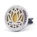 30mm stainless steel lotus car aroma diffuser clip with rhinestones and a yellow pad - Lotus (17)