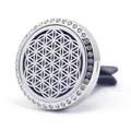 30mm stainless steel car aromatherapy vent clip with rhinestone flower design - Flower of Life (18)
