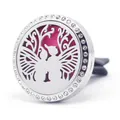 30mm stainless steel car aromatherapy clip with rhinestones and tree of life design. - 19