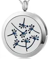 Collana per aromaterapia in acciaio inox con ciondolo rotondo traforato a fiori - Dente di Leone (132) / solo ciondolo