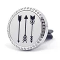 30mm stainless steel car aromatherapy vent clip with rhinestones and black arrow design - 21