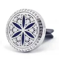 Stainless steel 30mm rhinestone car aromatherapy diffuser vent clip in silver - 22